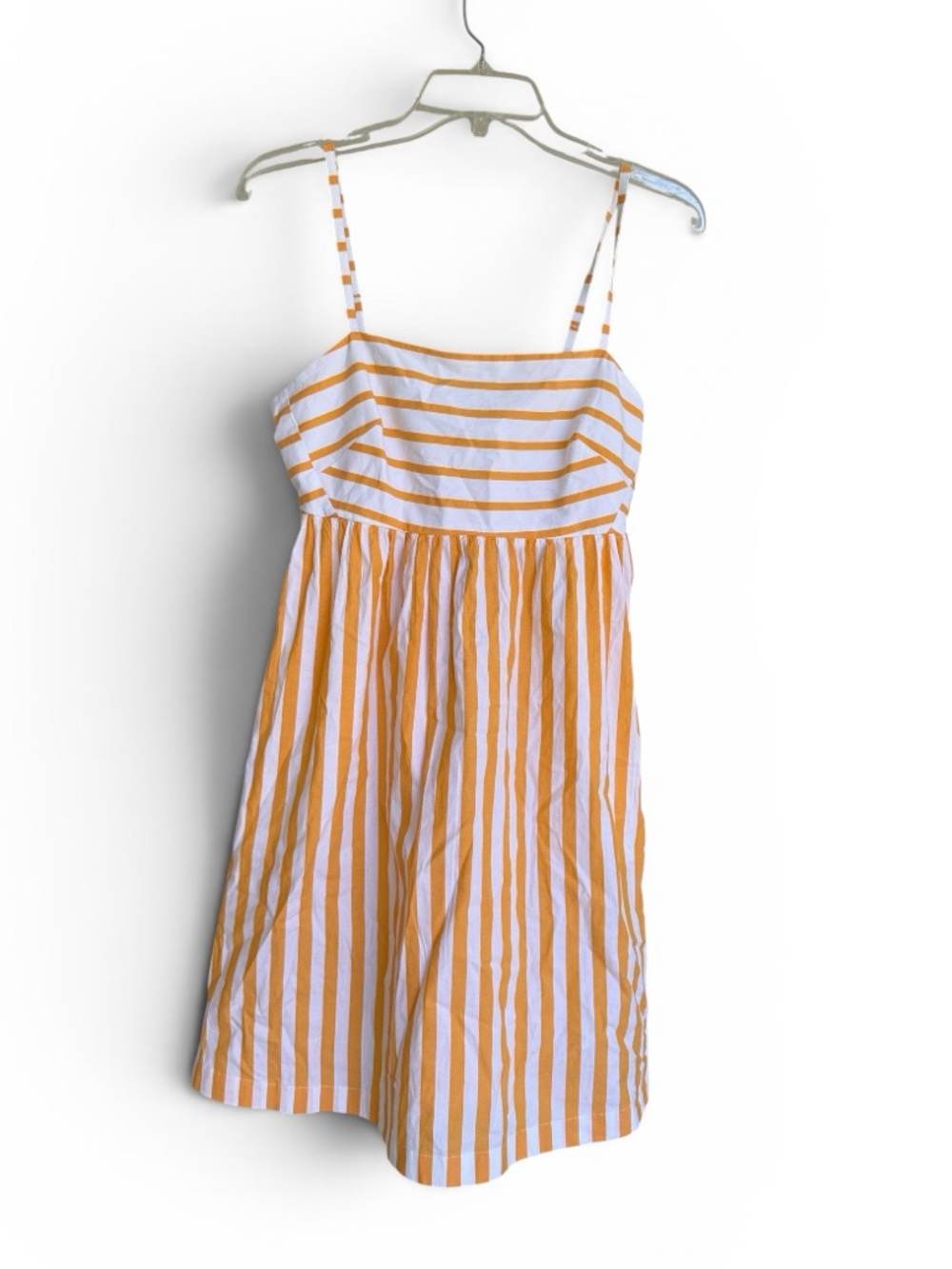 NWT J. Crew Factory Tie-Back Marigold/White Cotton Sundress Size 2 - Picture 6 of 16